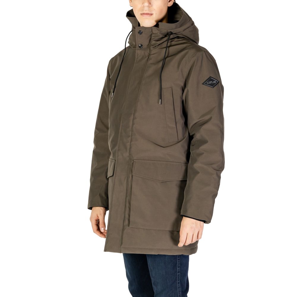 Replay Green Polyamide Men's Parka