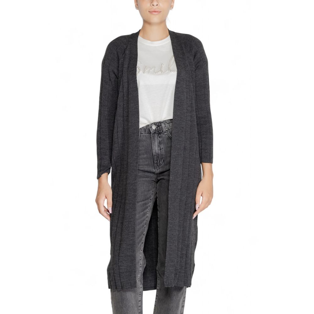 Only Gray Acrylic Women's Cardigan