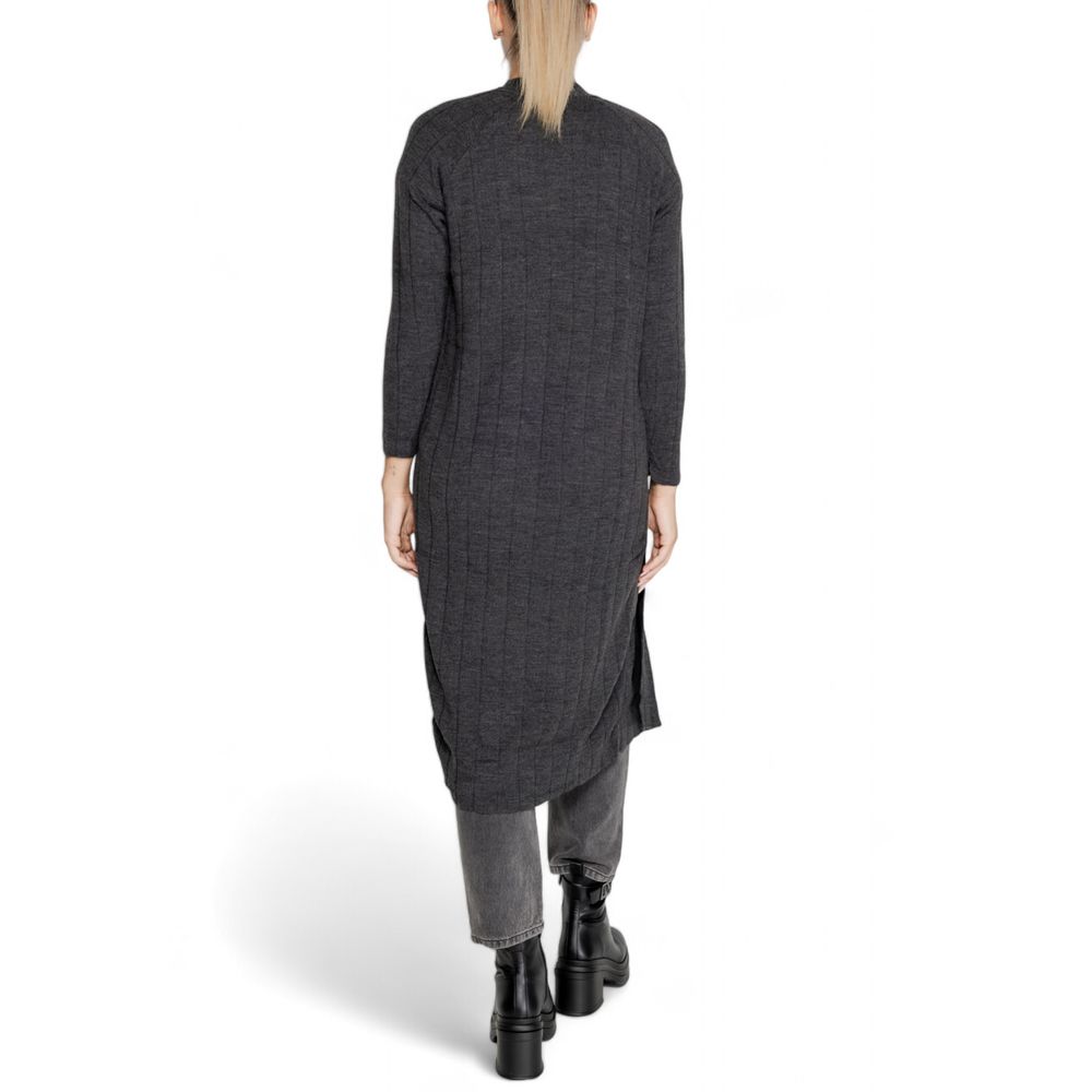 Only Gray Acrylic Women's Cardigan