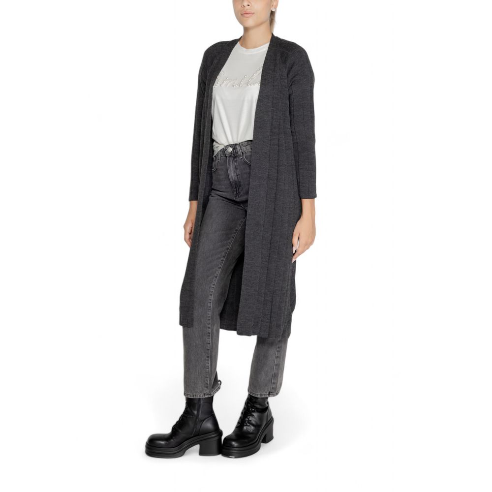 Only Gray Acrylic Women's Cardigan