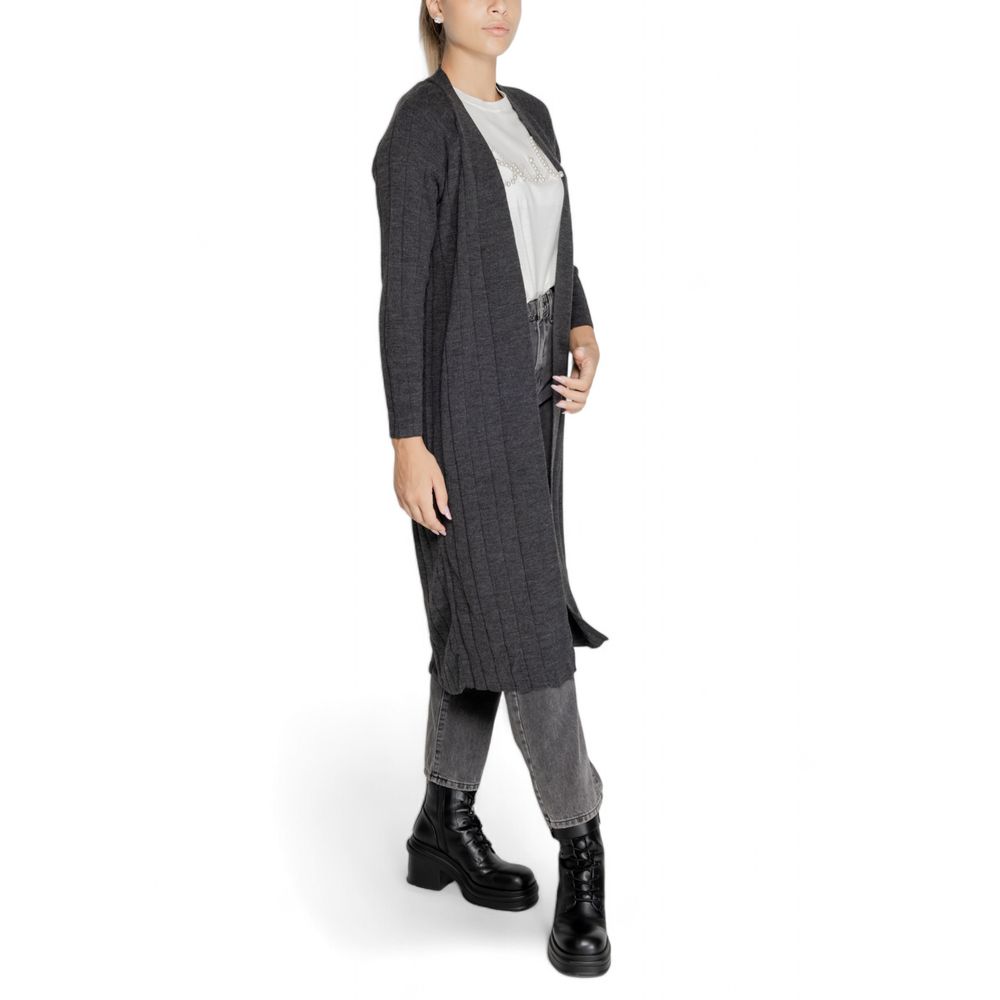 Only Gray Acrylic Women's Cardigan