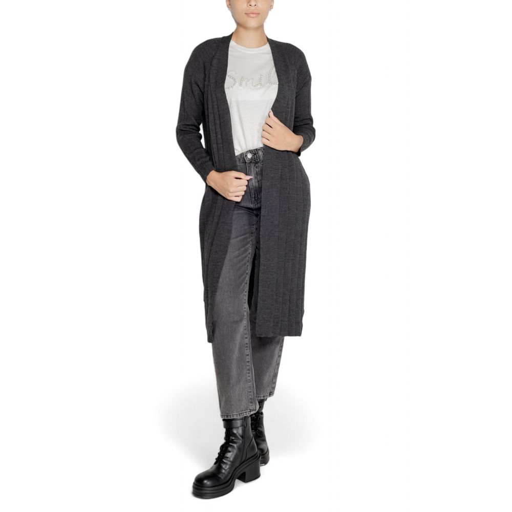 Only Gray Acrylic Women's Cardigan