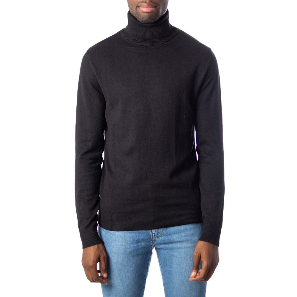 Jack Jones Black Cotton Men's Sweater