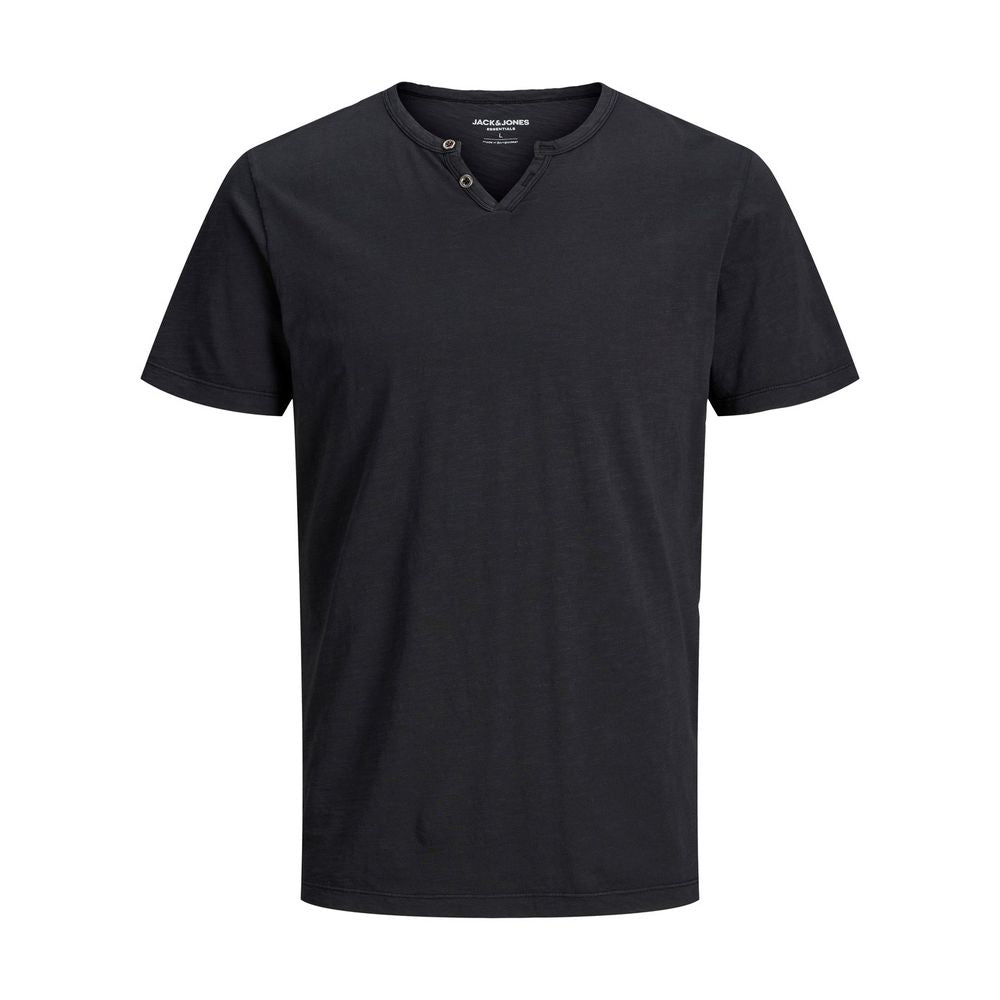 Jack Jones Black Cotton Men's T-Shirt