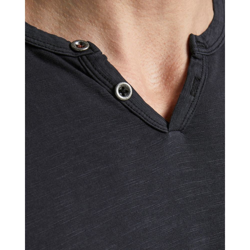 Jack Jones Black Cotton Men's T-Shirt