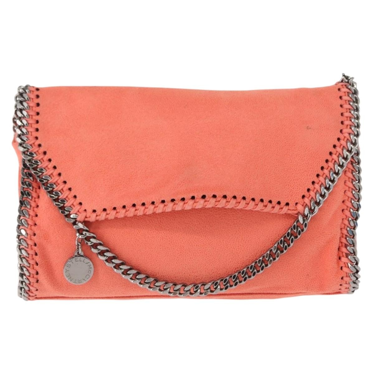 Stella Mccartney Falabella Fold Over Flap Shaggy Deer Orange Polyester Shoulder Bag Bag (Pre-Owned)