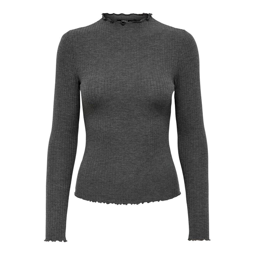 Only Gray Polyester Women's Sweater