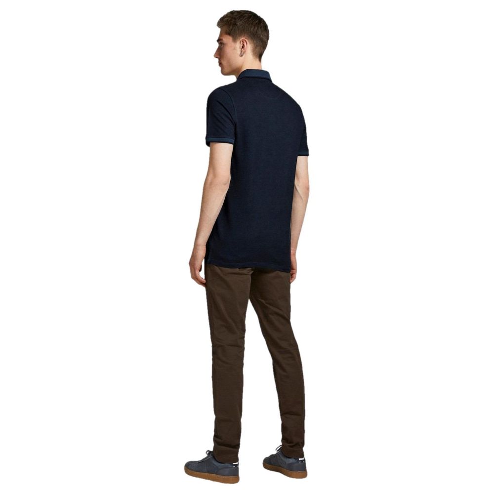 Jack Jones Blue Cotton Polo Men's Shirt