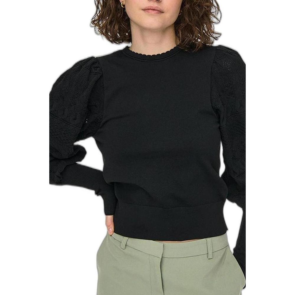 Only Black Polyester Tops & Women's T-Shirt