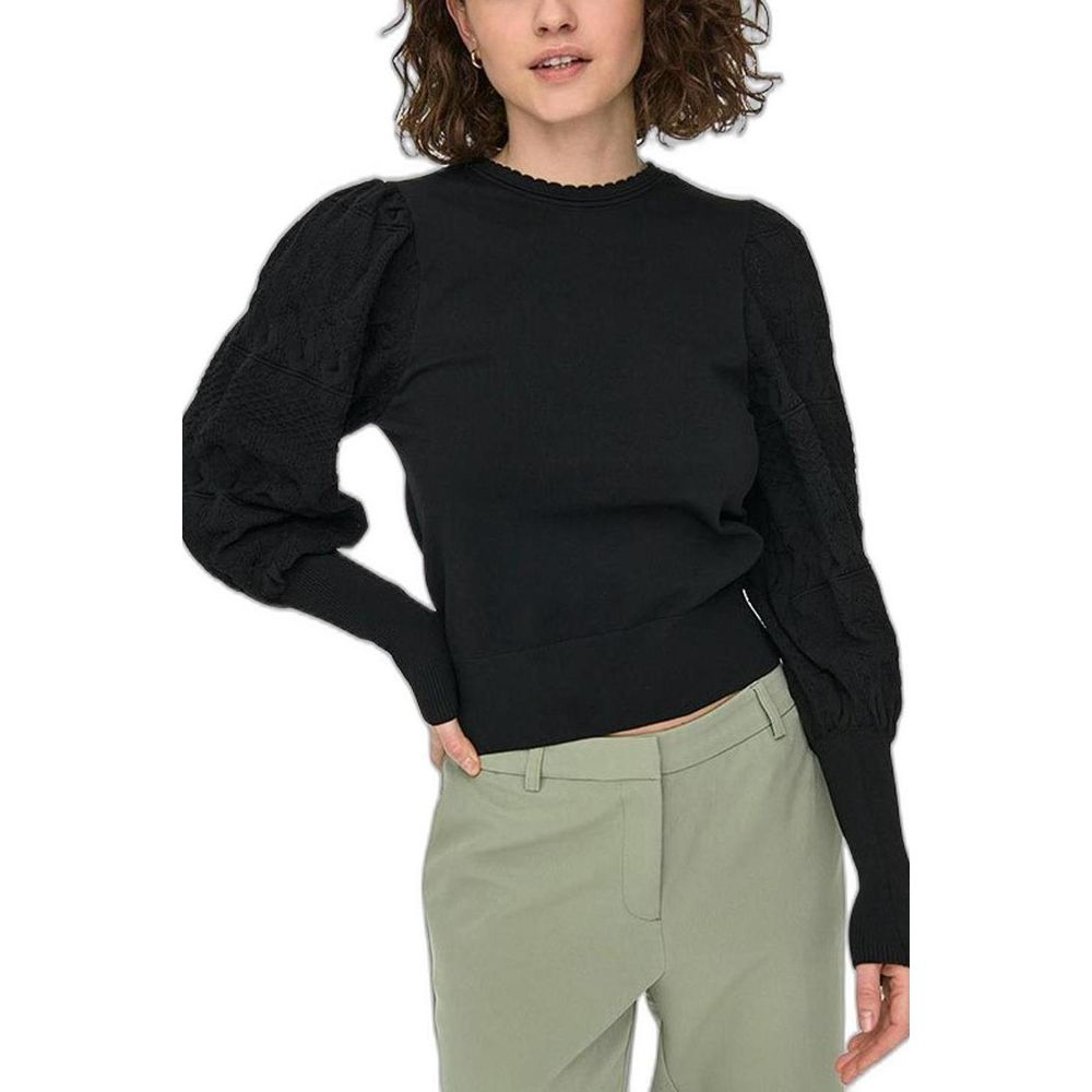 Only Black Polyester Tops & Women's T-Shirt