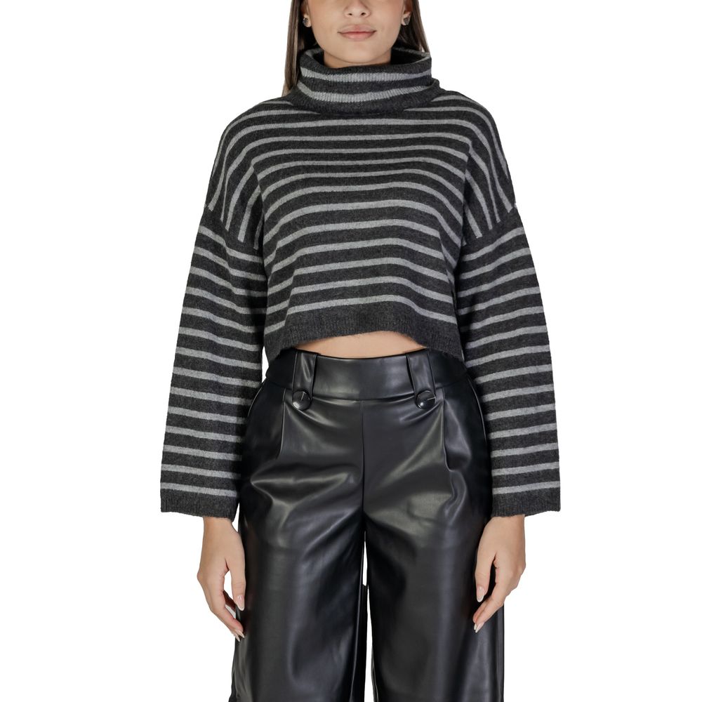 Only Gray Acrylic Women's Sweater
