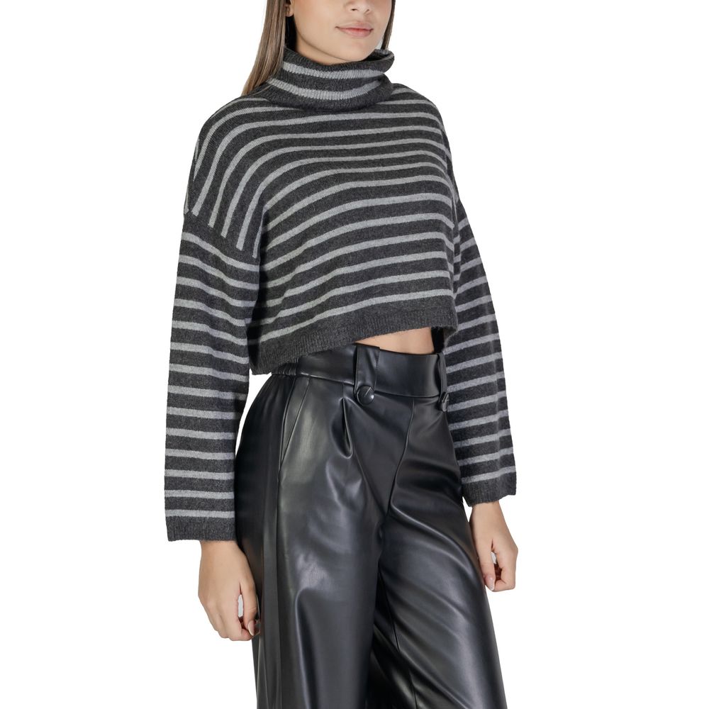 Only Gray Acrylic Women's Sweater