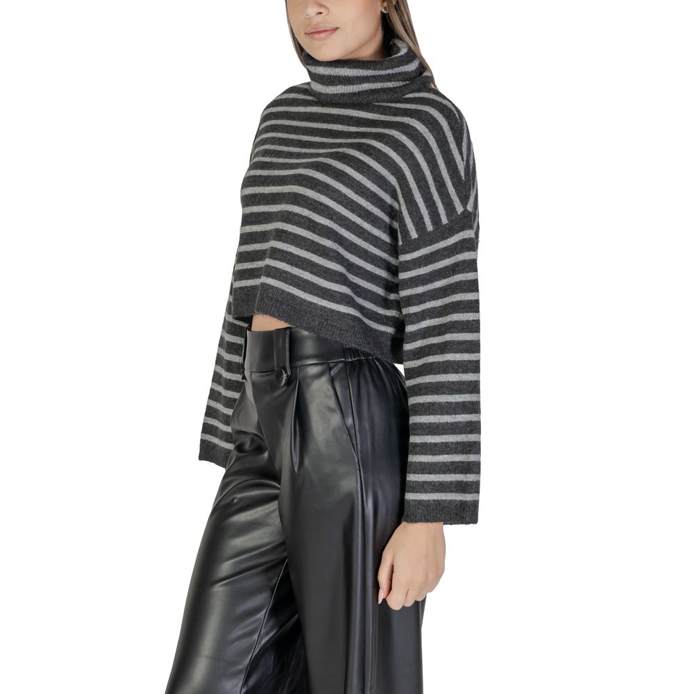 Only Gray Acrylic Women's Sweater