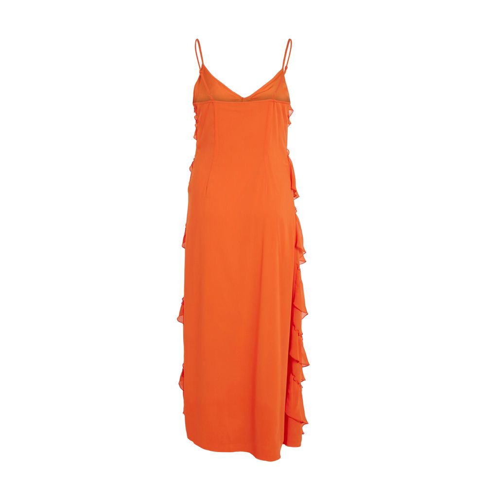Vila Clothes Orange Polyester Women's Dress