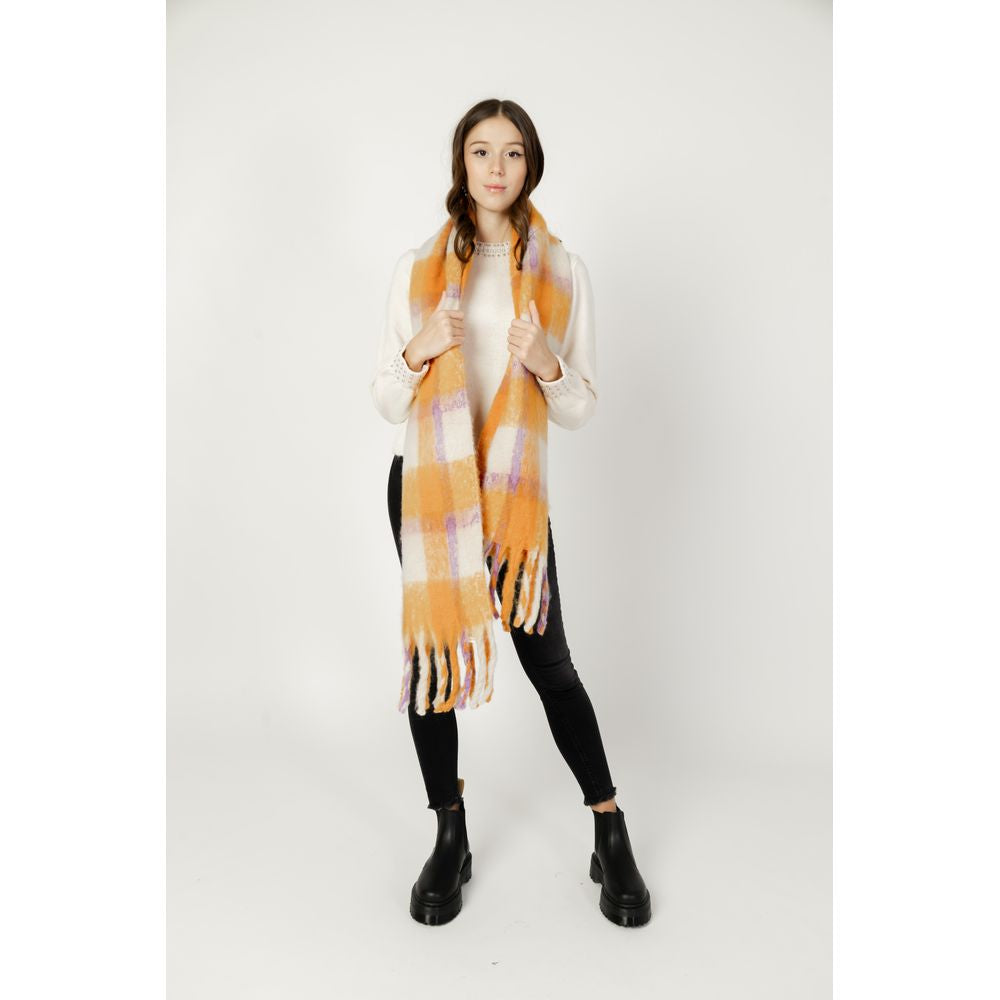 Only Orange Polyester Women's Scarf