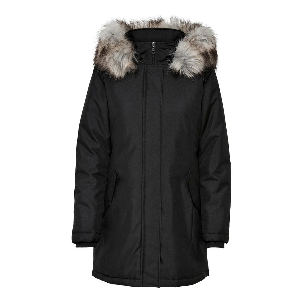 Only Black Polyester Jackets & Women's Coat