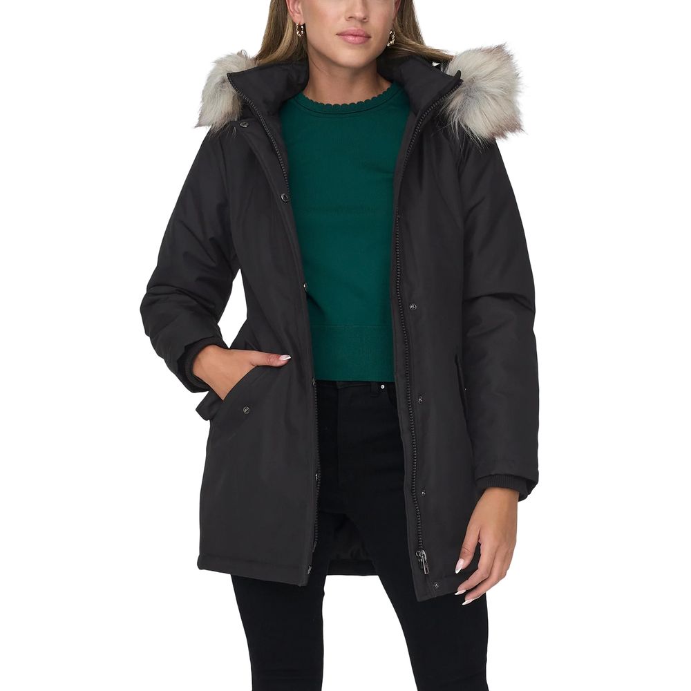 Only Black Polyester Jackets & Women's Coat