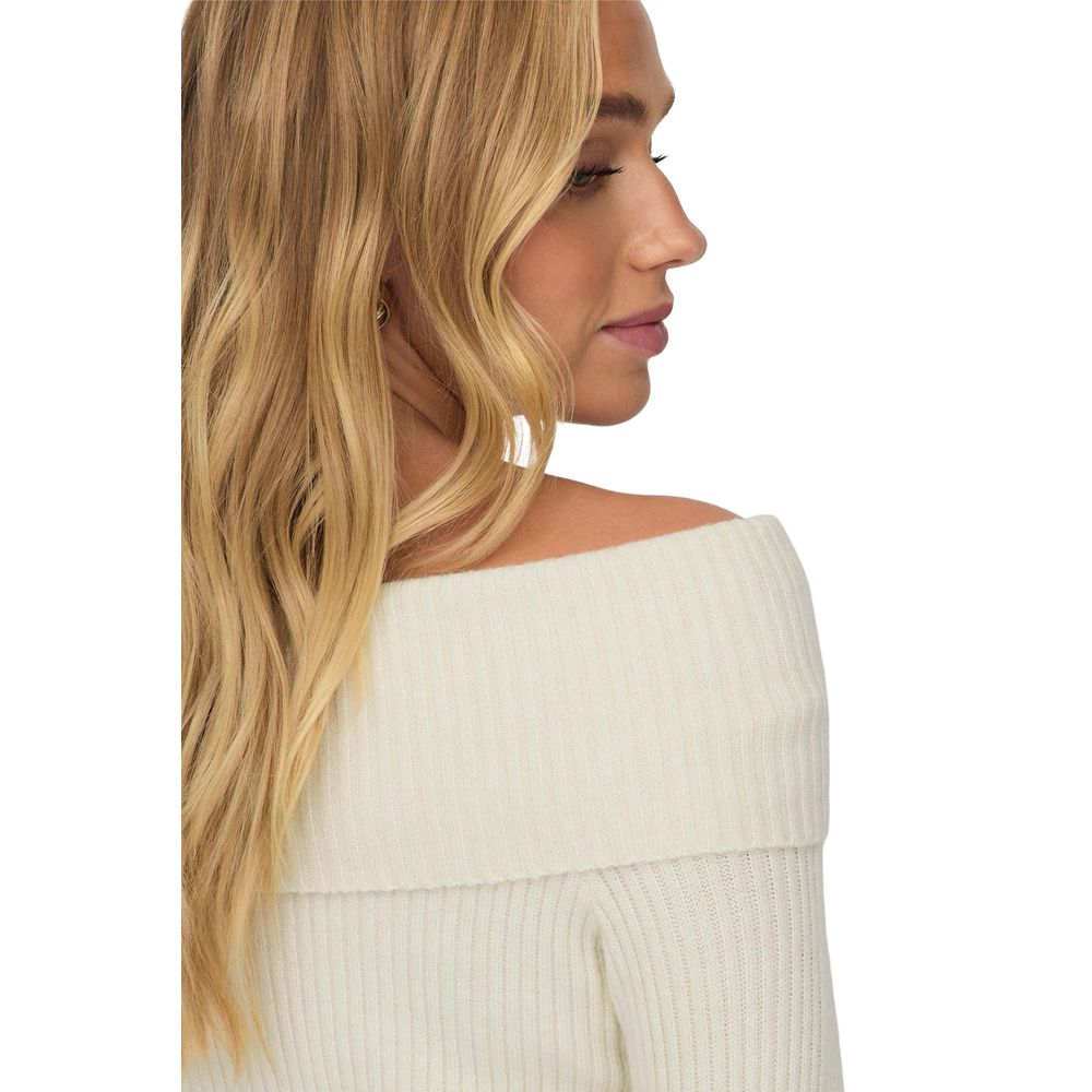 Only Cream Viscose Women's Sweater