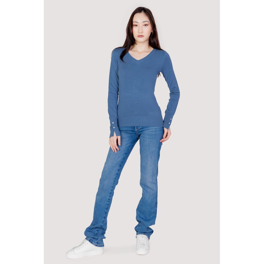 Guess Blue Cotton Tops & Women's T-Shirt