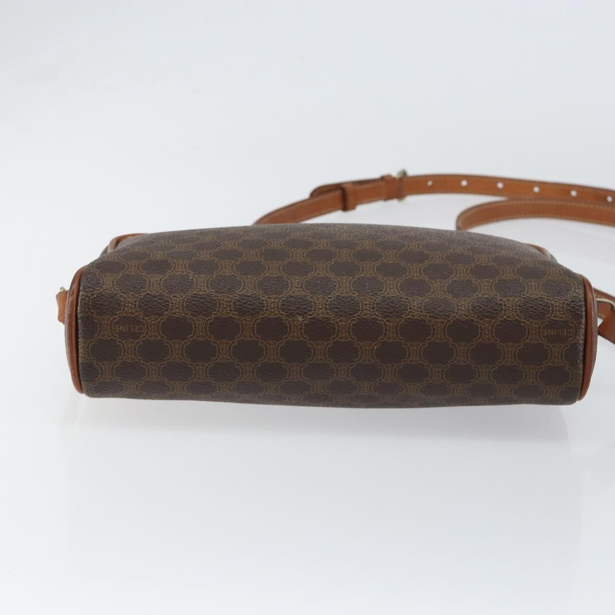 Celine Vintage Macadam Canvas And Leather Brown Canvas Shoulder Bag Bag (Pre-Owned)