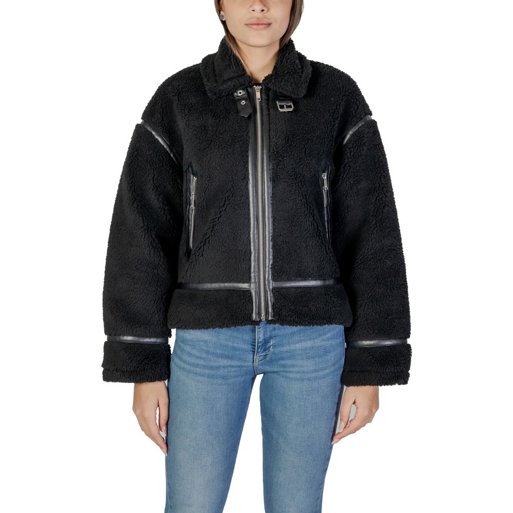 Only Black Polyester Jackets & Women's Coat