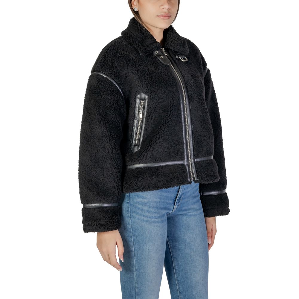 Only Black Polyester Jackets & Women's Coat