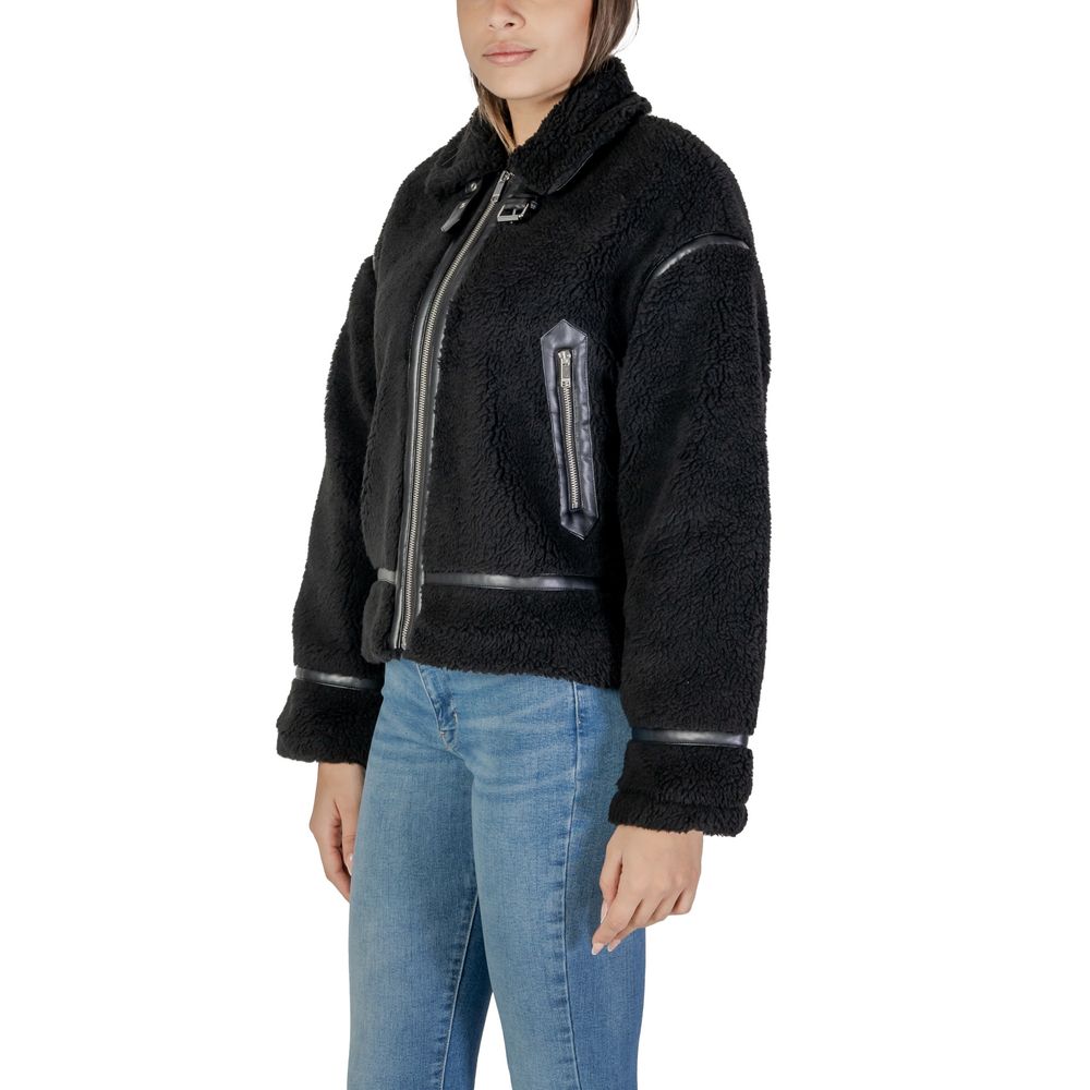 Only Black Polyester Jackets & Women's Coat