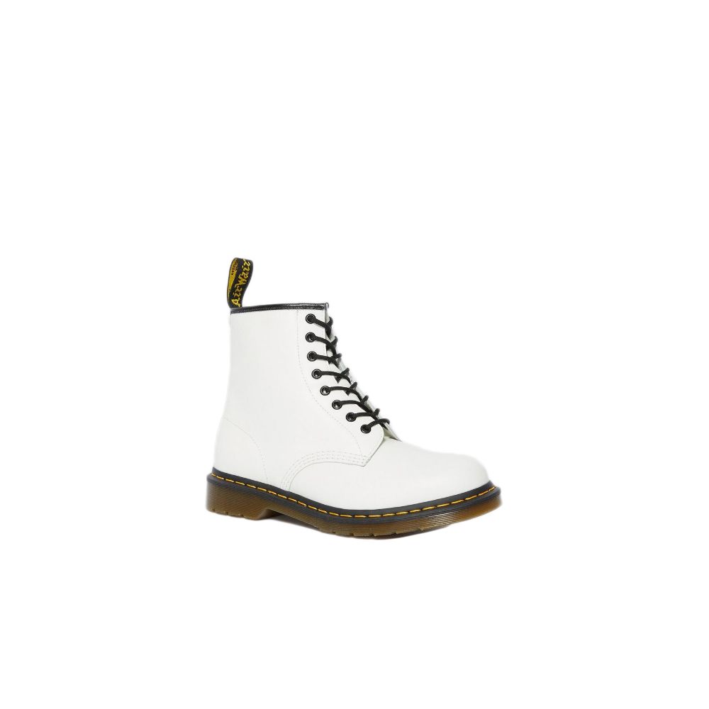 Dr. Martens White Leather Lace-Up Women's Boots
