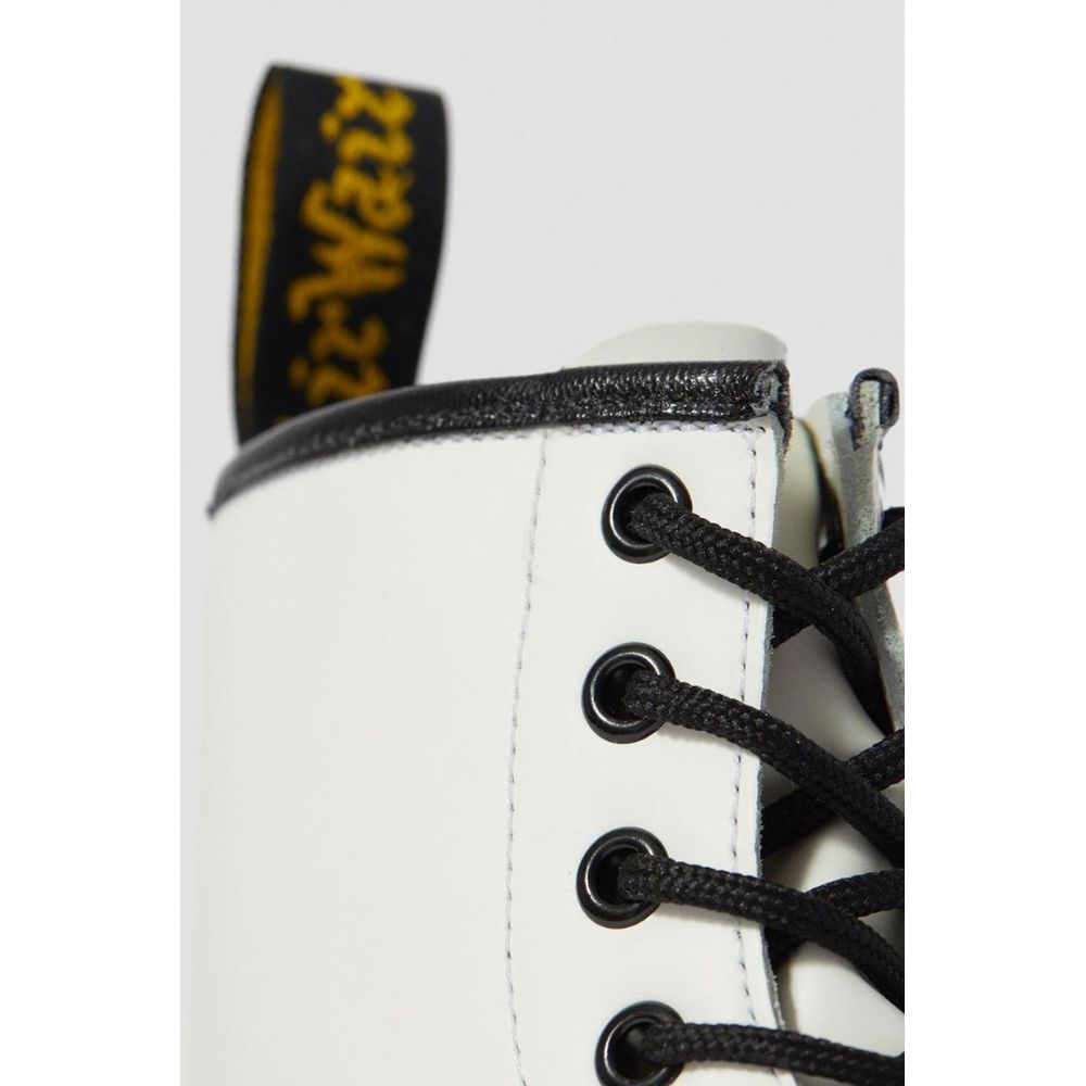 Dr. Martens White Leather Lace-Up Women's Boots