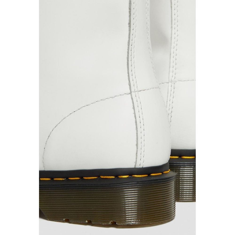 Dr. Martens White Leather Lace-Up Women's Boots