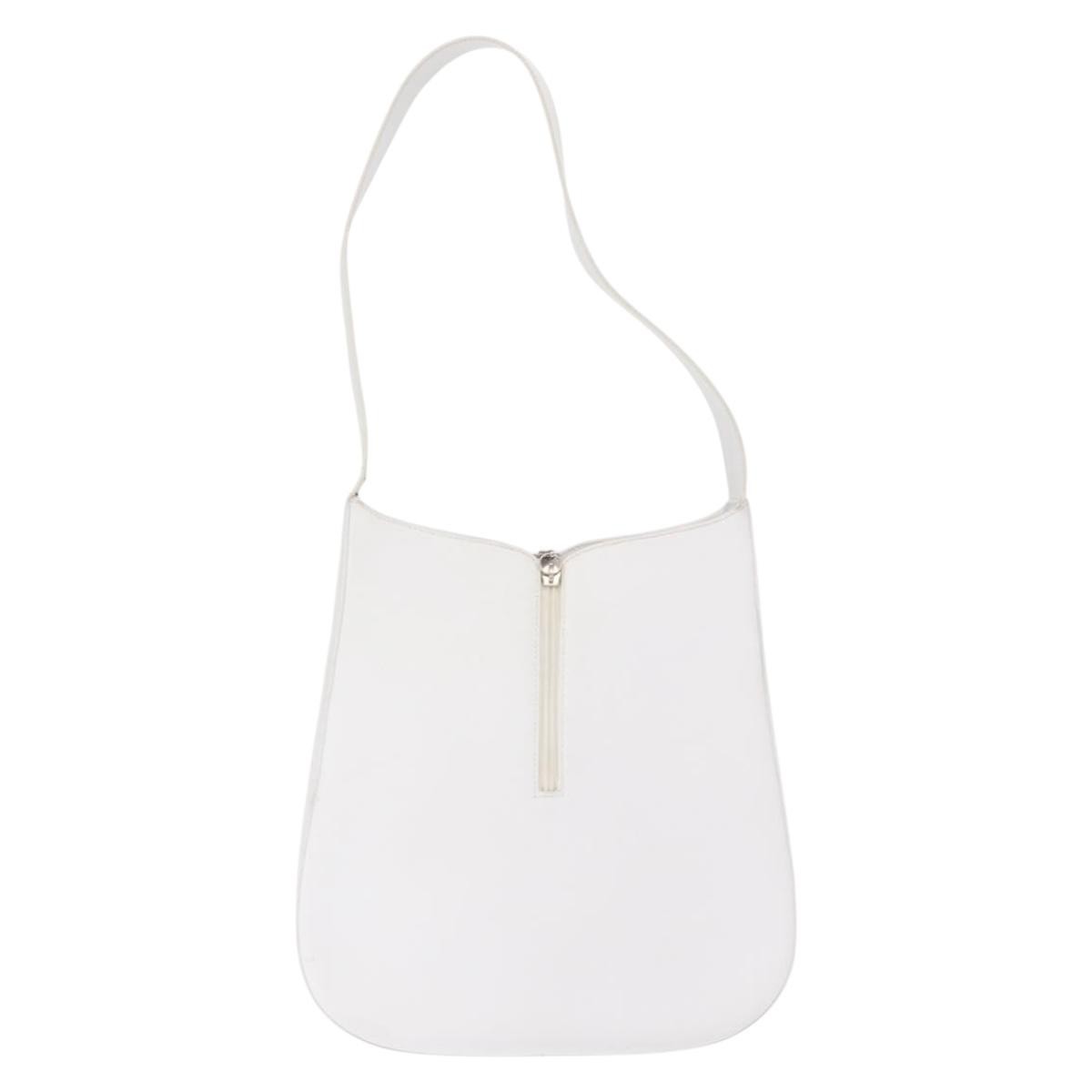 Salvatore Ferragamo Gancini Leather White Leather Shoulder Bag Bag (Pre-Owned)