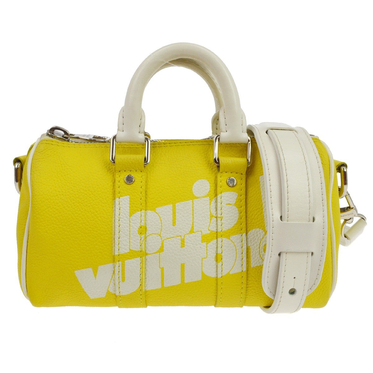 Louis Vuitton Keepall Bandouliere Everyday Signature Printed Leather Yellow Leather Travel Bag Bag (Pre-Owned)
