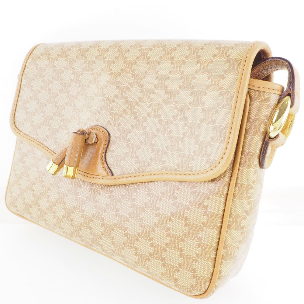 Céline Macadam Beige Canvas Shoulder Bag (Pre-Owned)
