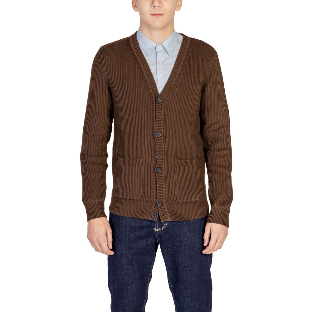 Antony Morato Brown Polyester Men's Cardigan