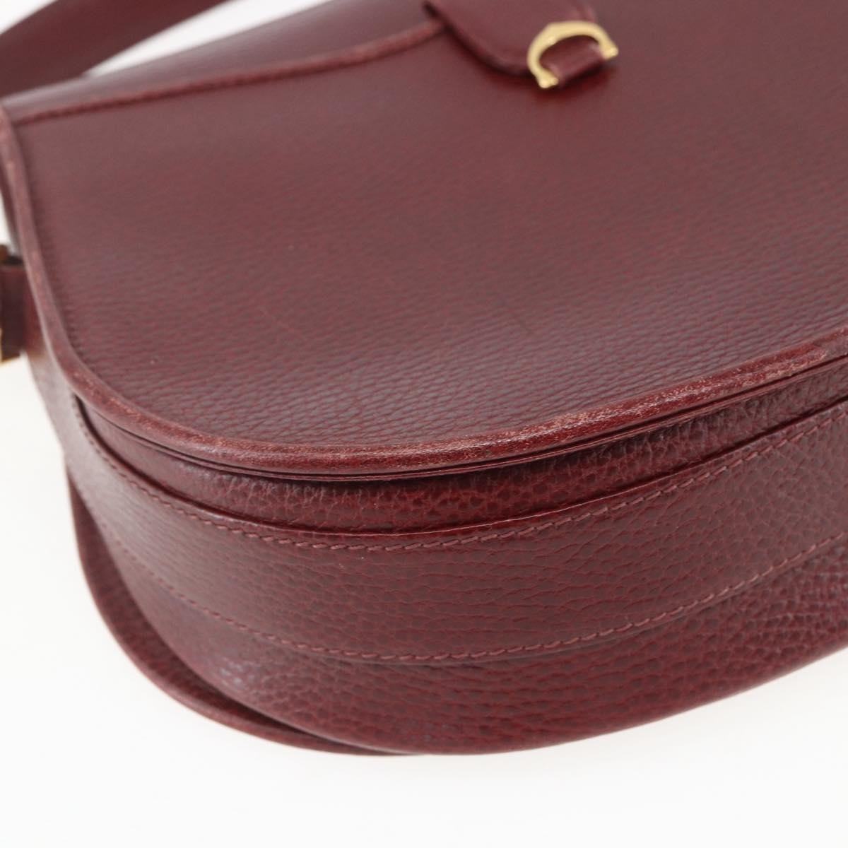 Cartier Must De Cartier Leather Burgundy Leather Shoulder Bag Bag (Pre-Owned)