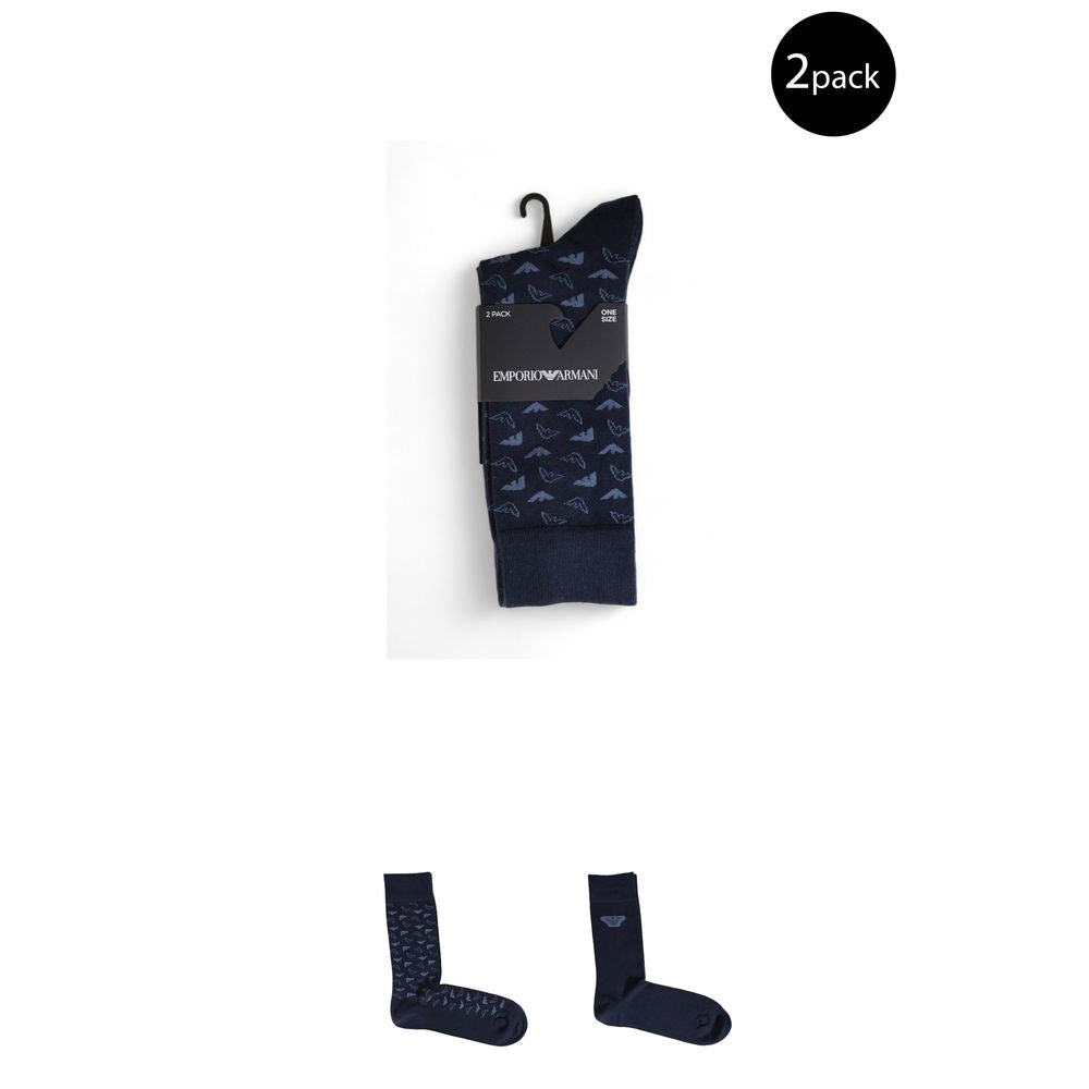 Emporio Armani Underwear Blue Cotton Men's Sock