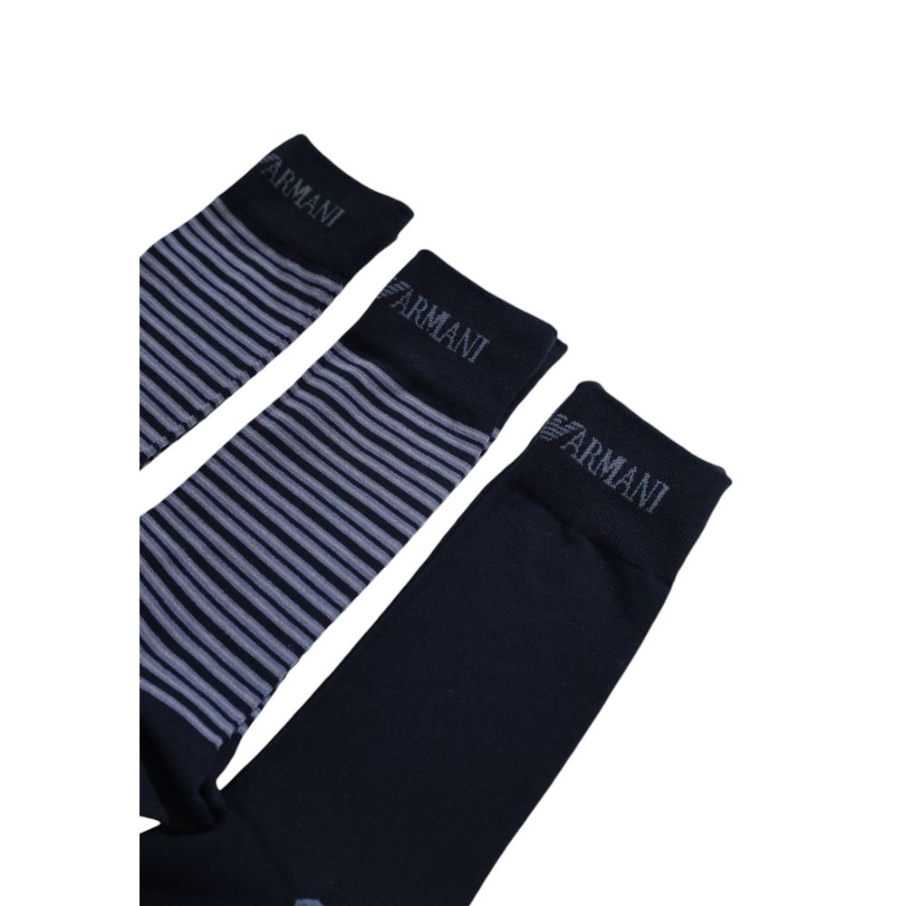 Emporio Armani Underwear Blue Cotton Men's Sock