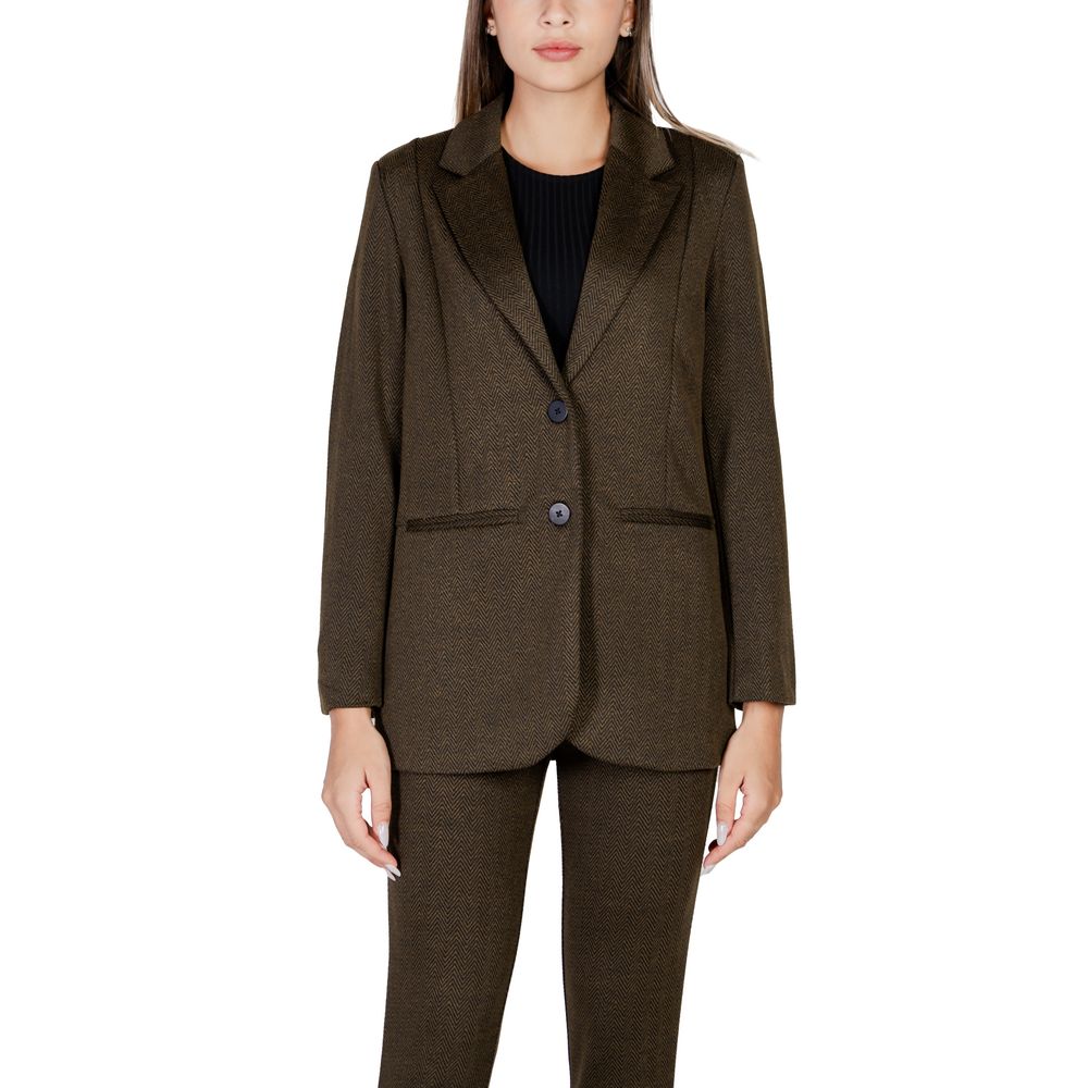 ICHI Green Polyester Suits & Women's Blazer