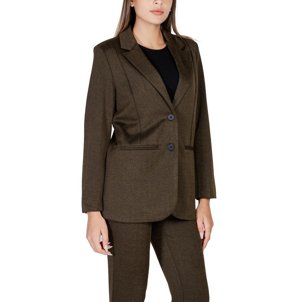 ICHI Green Polyester Suits & Women's Blazer
