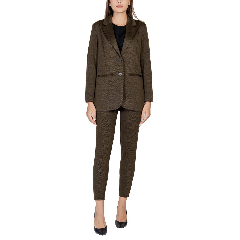ICHI Green Polyester Suits & Women's Blazer