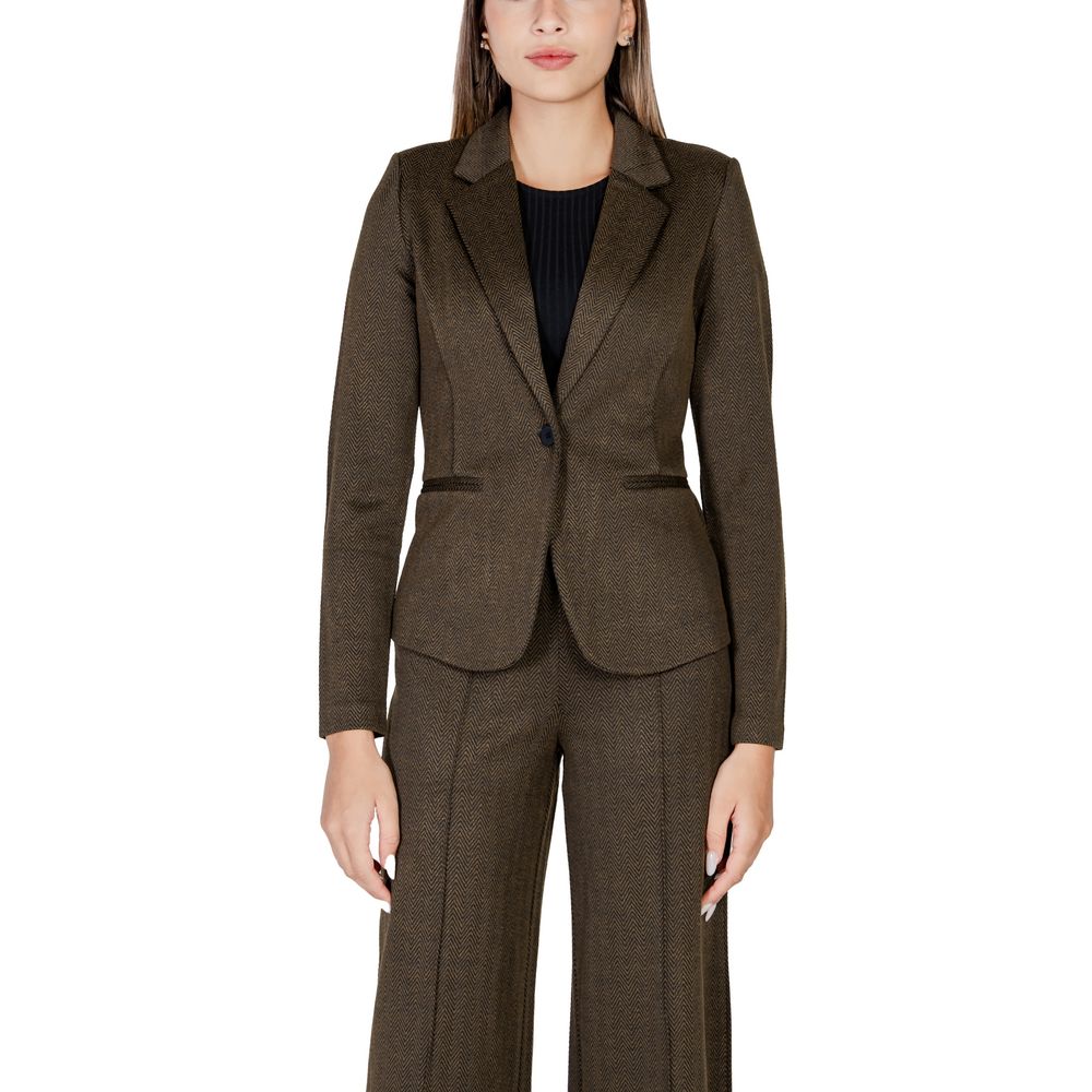 ICHI Green Polyester Suits & Women's Blazer