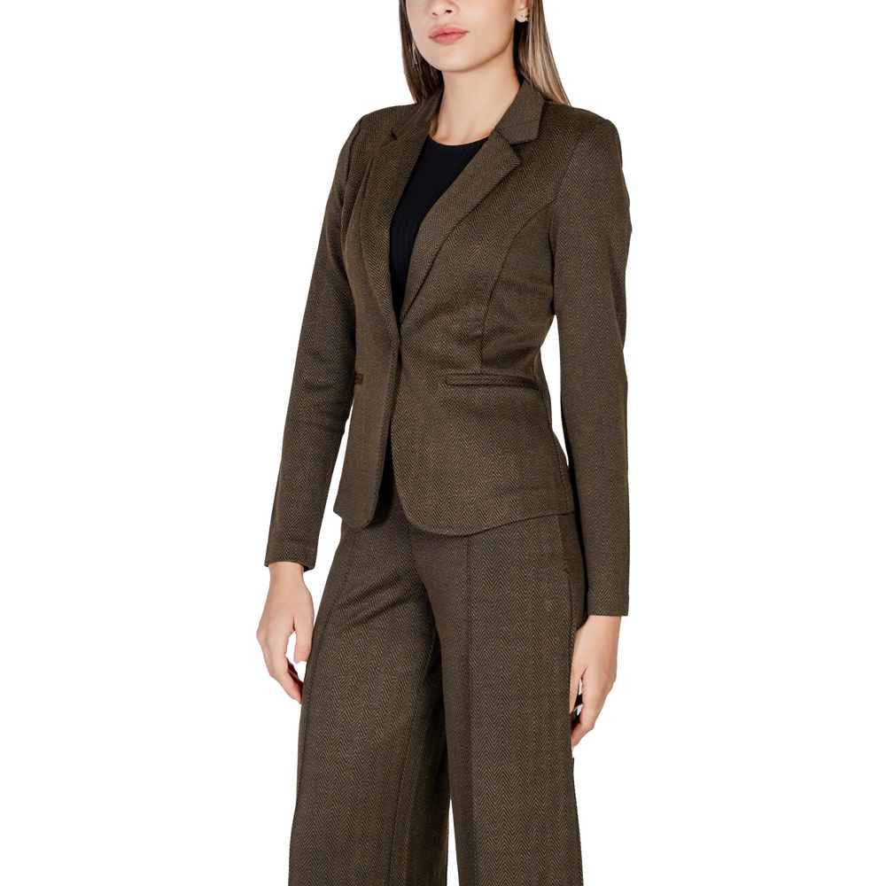 ICHI Green Polyester Suits & Women's Blazer