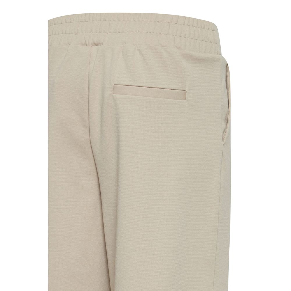 ICHI Beige Recycled Polyurethane Jeans & Women's Pant