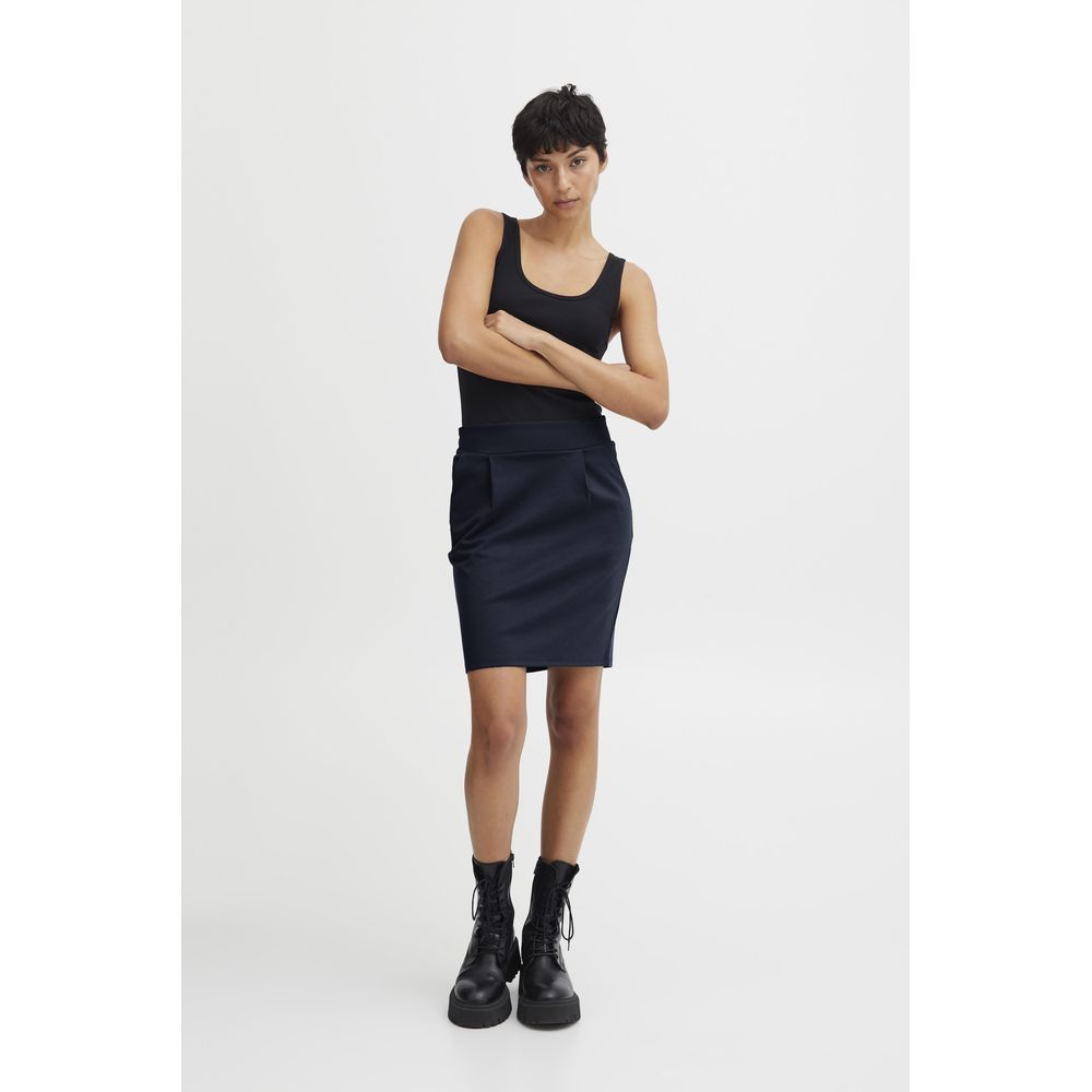 ICHI Blue Polyester Women's Skirt