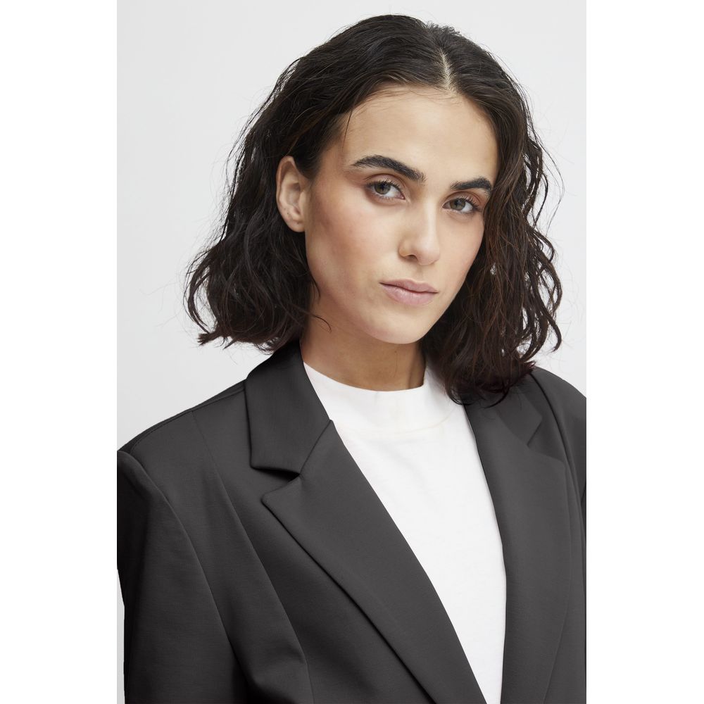 ICHI Black Recycled Polyester Suits & Women's Blazer