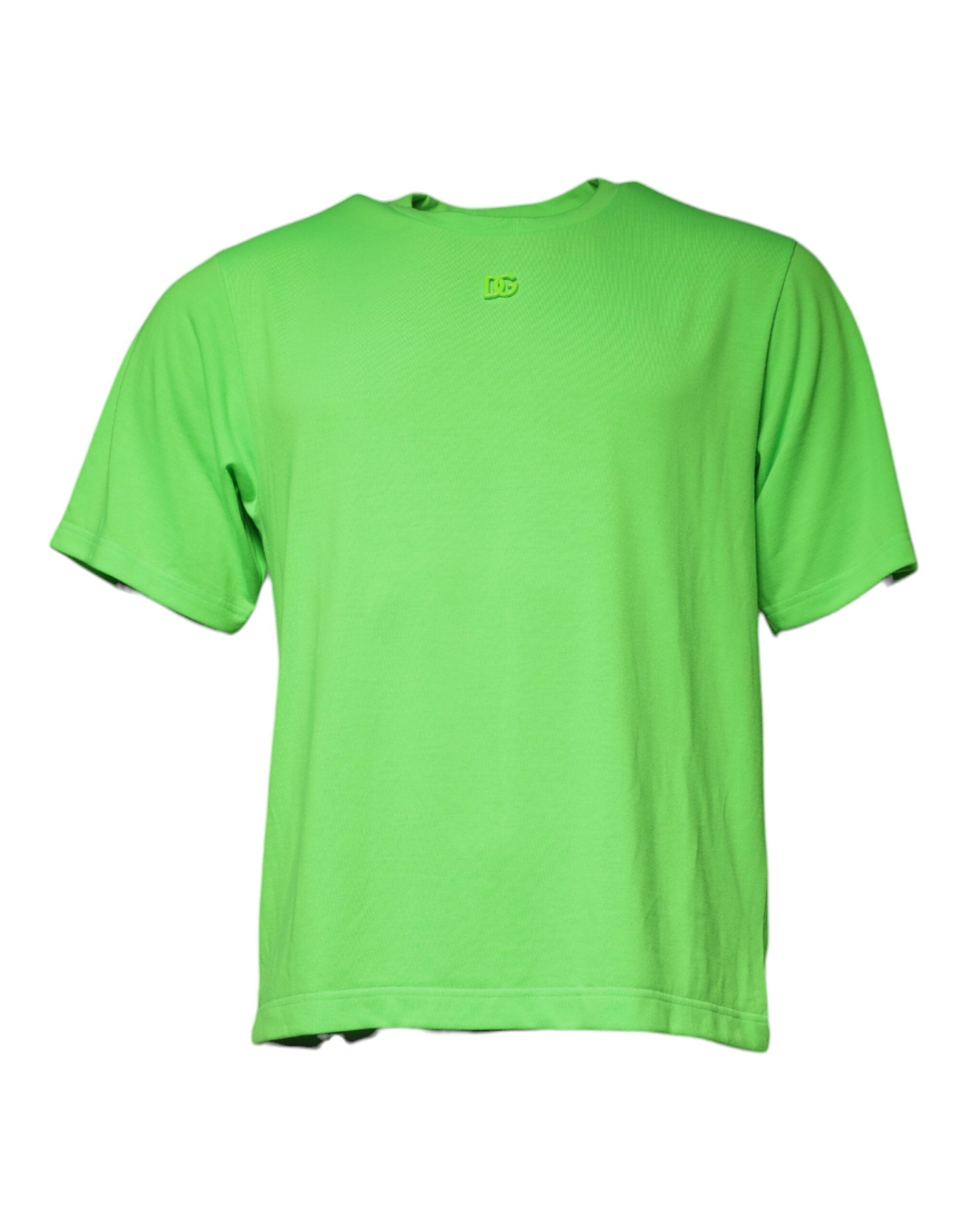 Dolce & Gabbana Green Logo Round Neck Short Sleeves Men's T-shirt