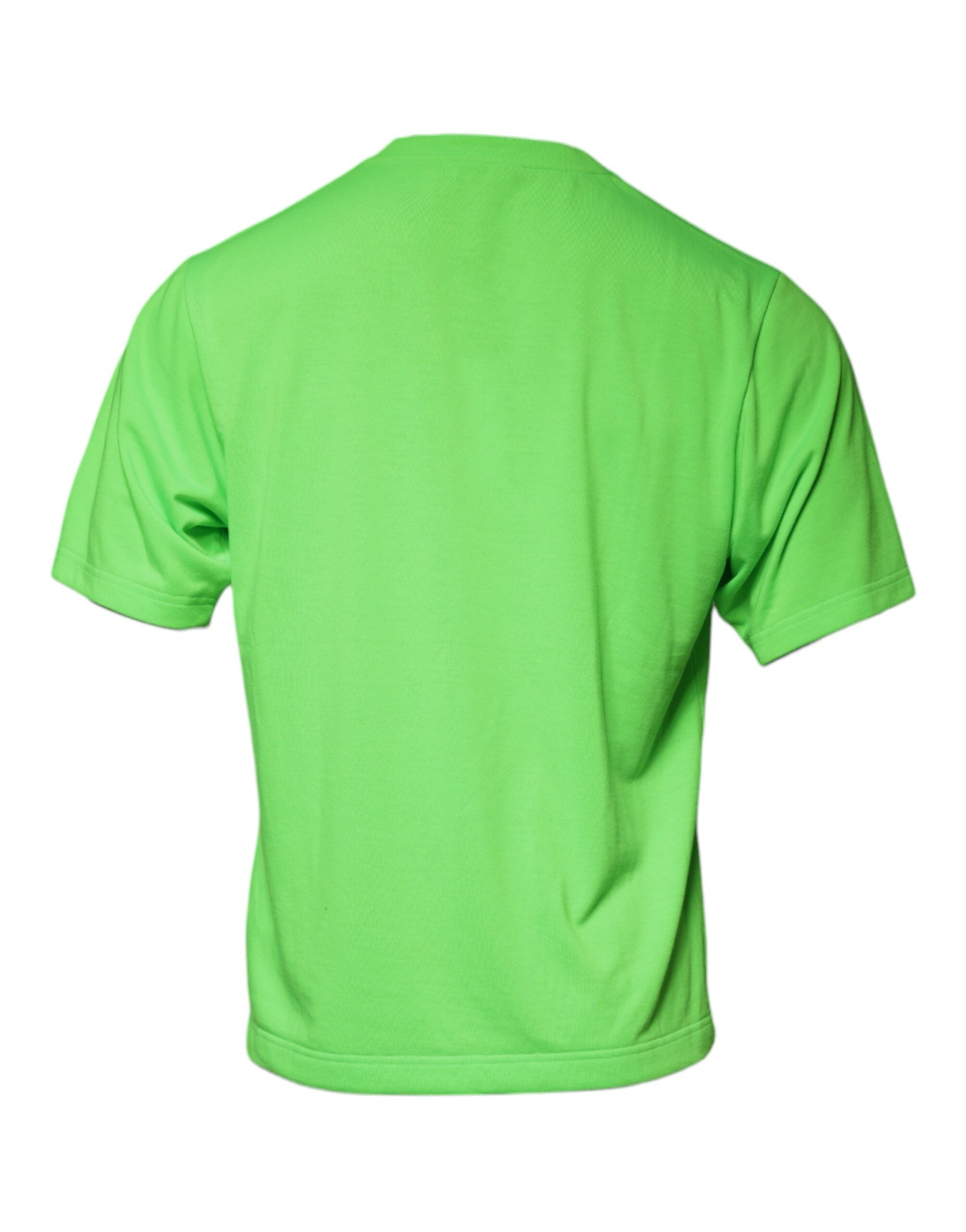 Dolce & Gabbana Green Logo Round Neck Short Sleeves Men's T-shirt