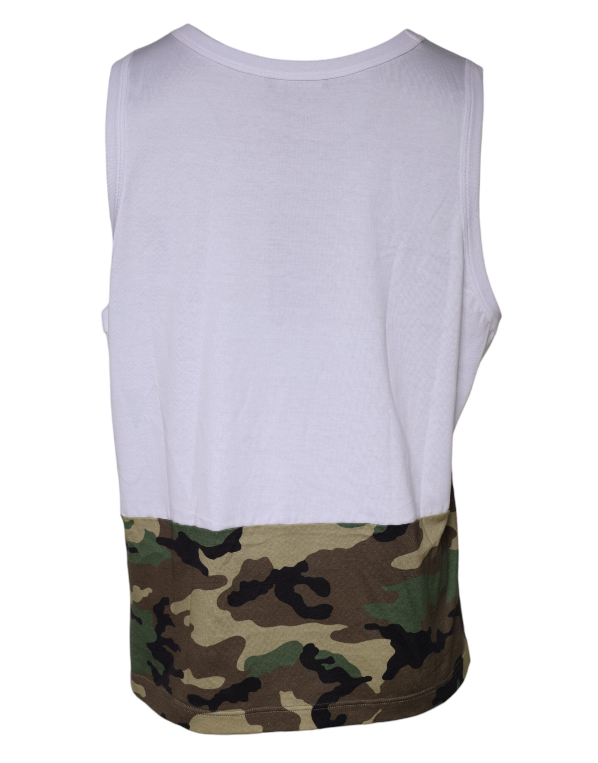 Dolce & Gabbana White Camouflage Tank Sleeveless Men's T-shirt (Pre-Owned)