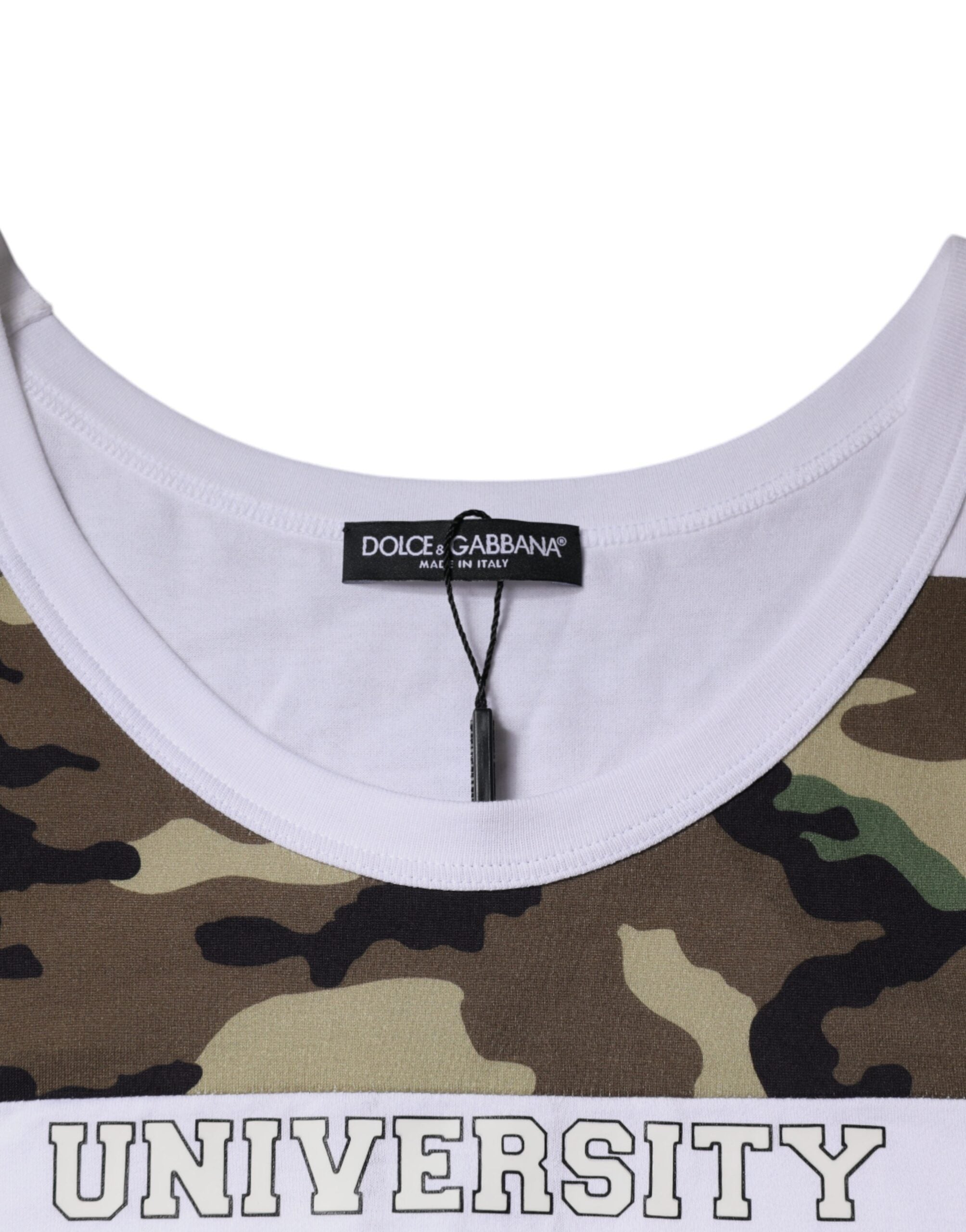 Dolce & Gabbana White Camouflage Tank Sleeveless Men's T-shirt (Pre-Owned)