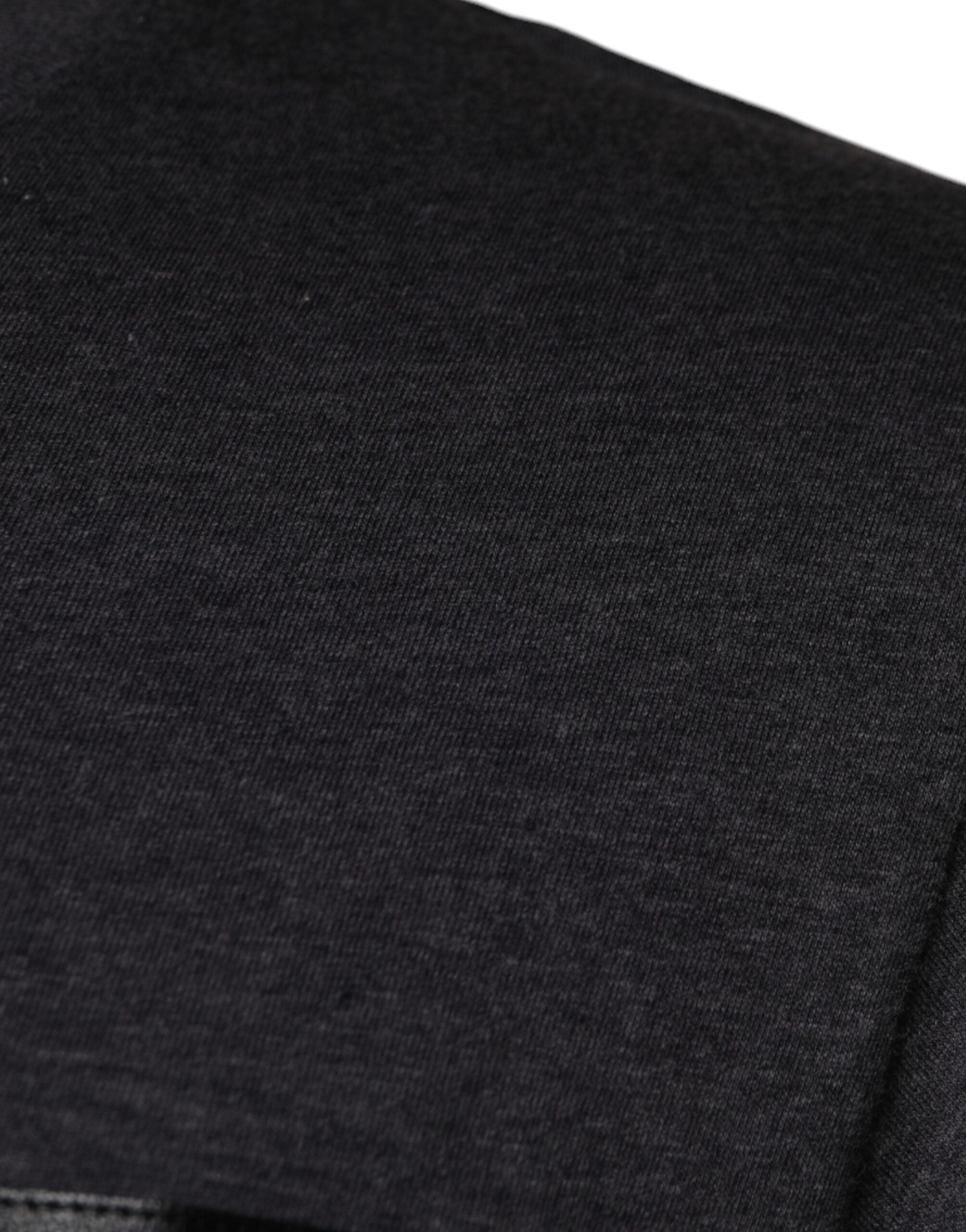 Dolce & Gabbana Gray Logo Patch Cotton Crew Neck Men's T-shirt (Pre-Owned)